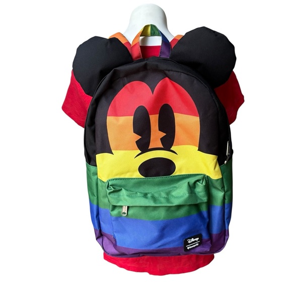 Disney Loungefly Mickey Mouse Rainbow Pride Full Size Backpack - Picture 2 of 15